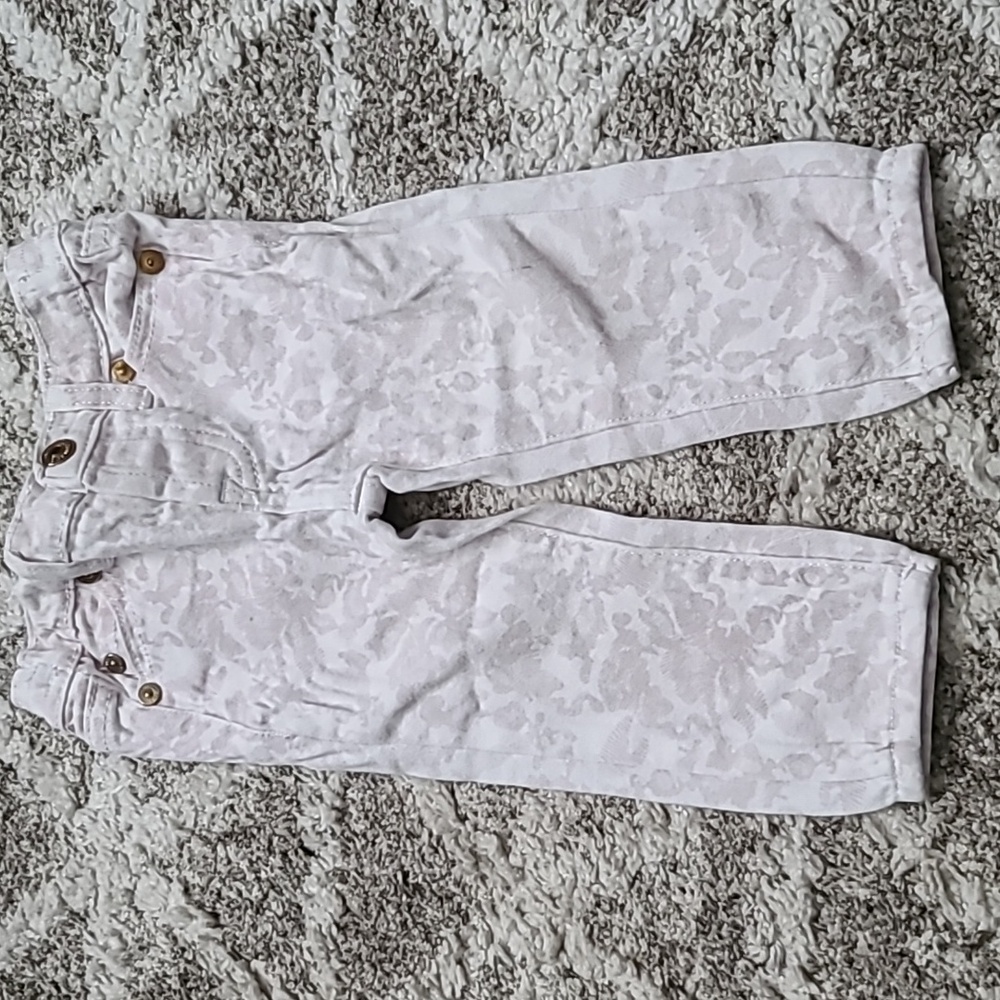 4 for $28 - 7 for all Mankind - Girls 18m Pink & White Jeans